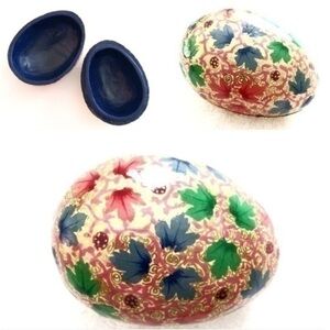 Hand Painted Wooden Egg Jewelry/Trinket Box!